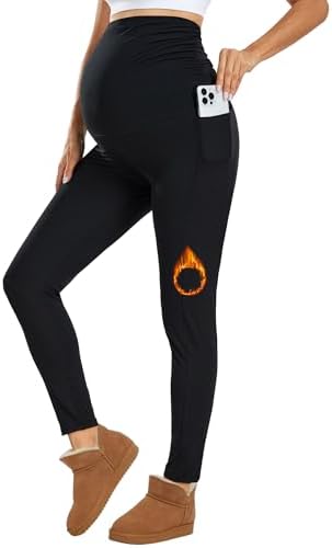 Ymmott Leggings de Maternidad para Mujer Cintura Alta Pantalones de Maternidad con Bolsillos Opacos Suaves Elásticos Ropa de Maternidad|B0DJVLDXDK