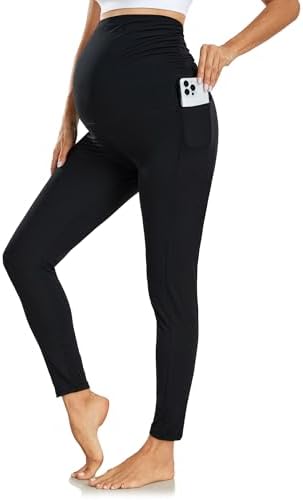 Ymmott Leggings de Maternidad para Mujer Cintura Alta Pantalones de Maternidad con Bolsillos Opacos Suaves Elásticos Ropa de Maternidad|B0DJVLDXDK