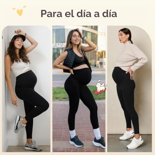 Ymmott Leggings de Maternidad para Mujer Cintura Alta Pantalones de Maternidad con Bolsillos Opacos Suaves Elásticos Ropa de Maternidad|B0DJVLDXDK
