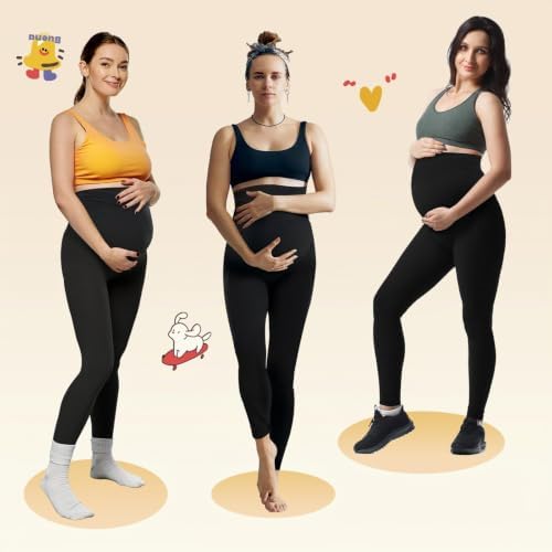 Ymmott Leggings de Maternidad para Mujer Cintura Alta Pantalones de Maternidad con Bolsillos Opacos Suaves Elásticos Ropa de Maternidad|B0DJVLDXDK