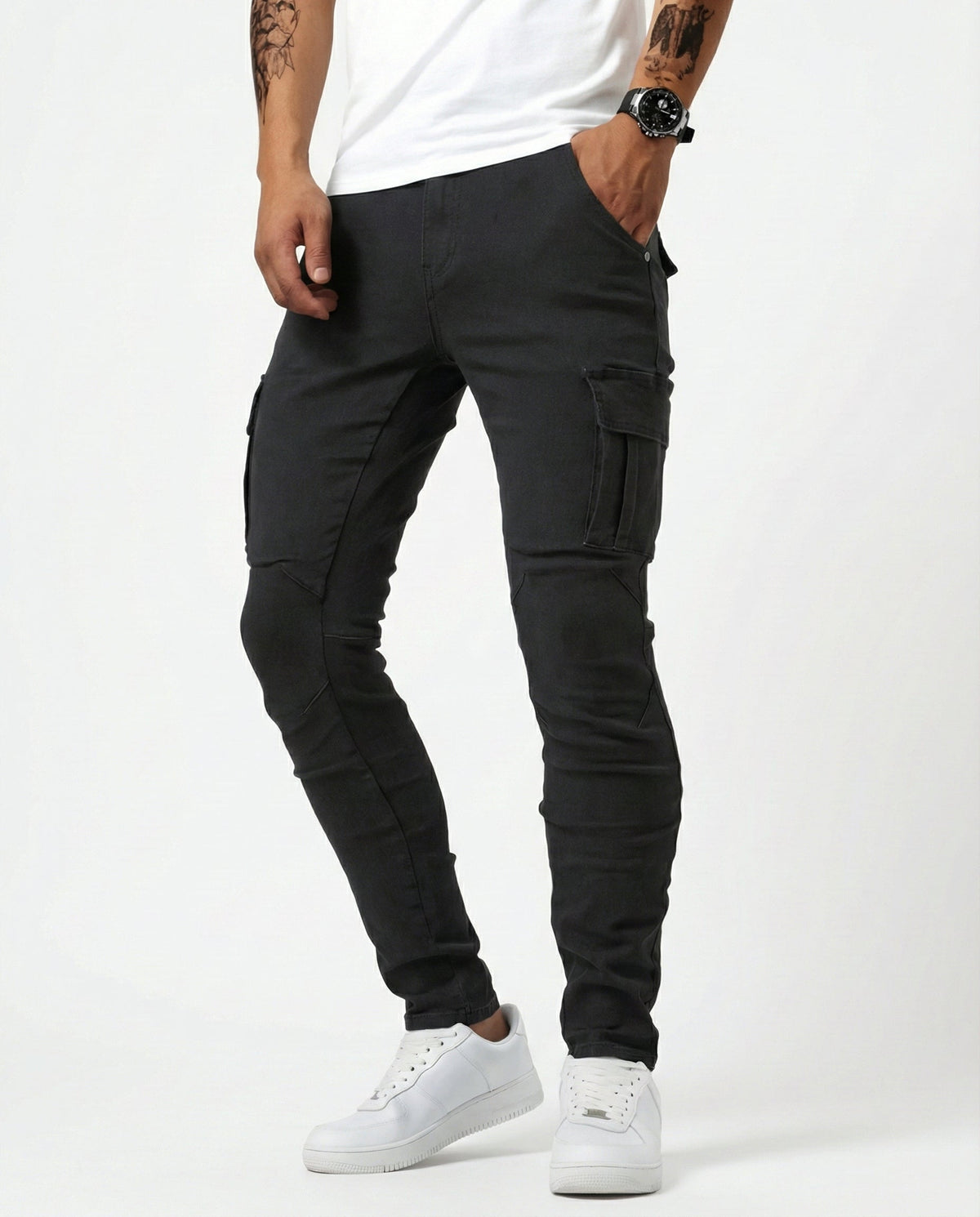 Pantalón Cargo Marino Elástico