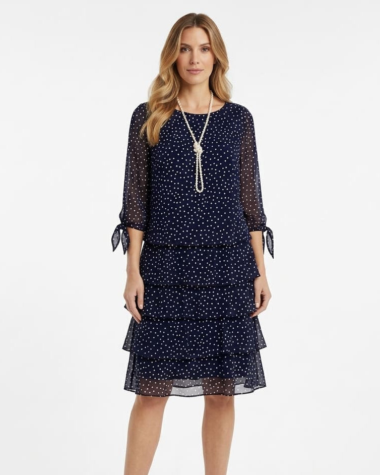 Vestido Midi de Lunares con Volantes