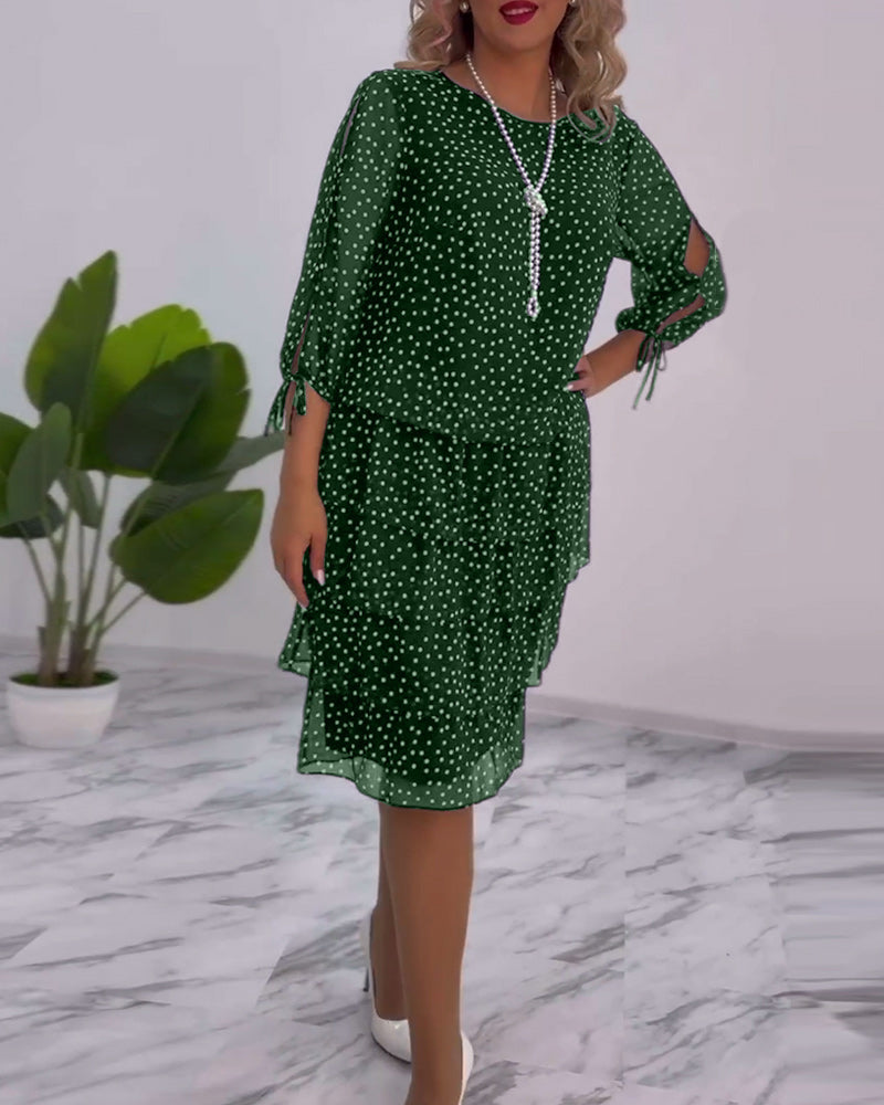 Vestido Midi de Lunares con Volantes