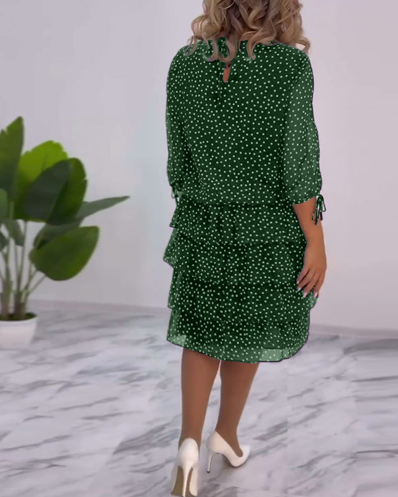 Vestido Midi de Lunares con Volantes